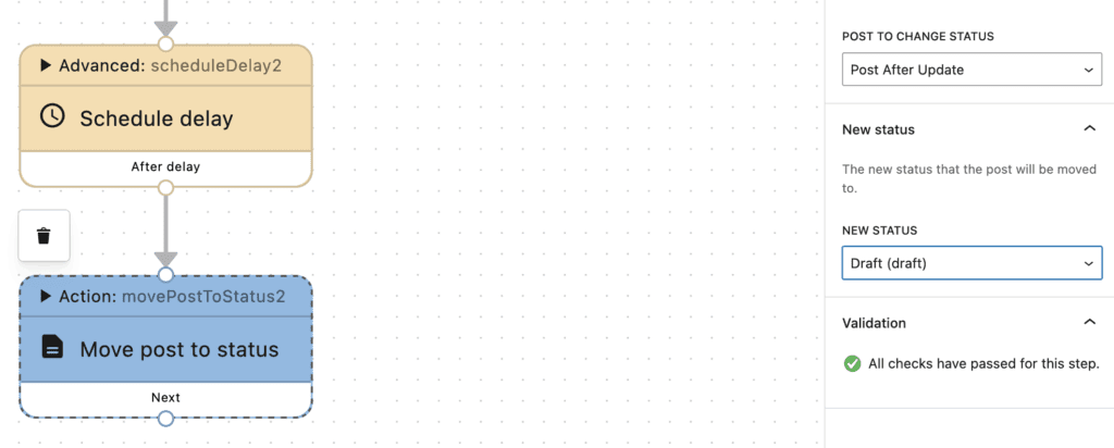 New Status step in PublishPress Future