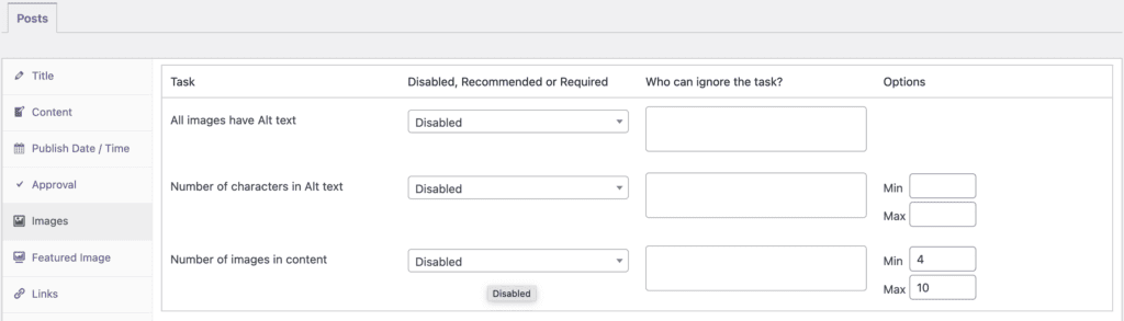 Number of images in content