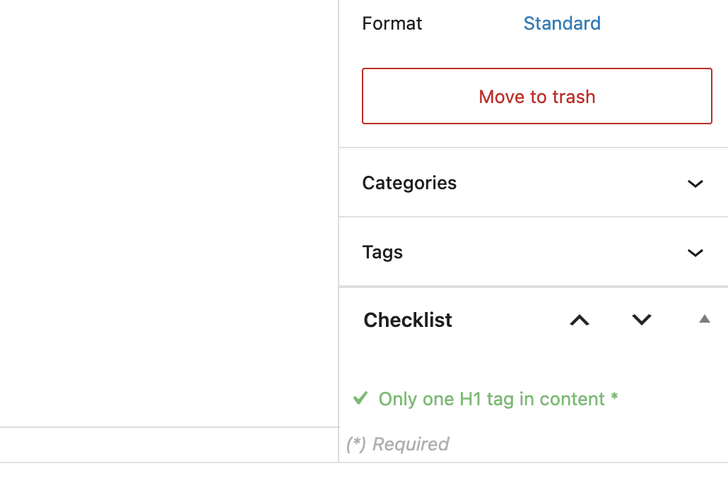 Only one H1 tag in content - green