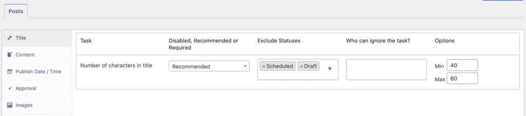 Exclude Statues for Checklists