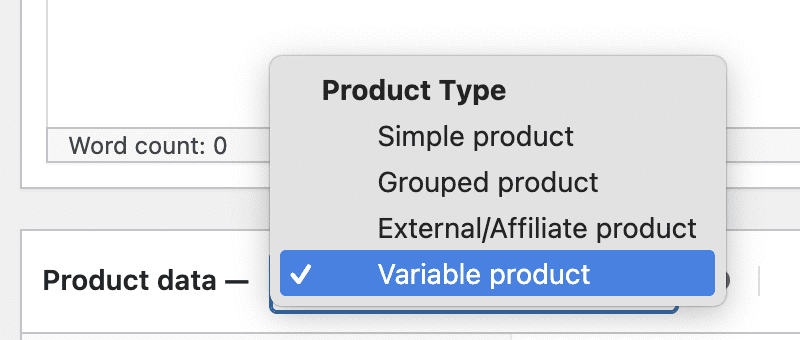 Variable product in WooCommerce