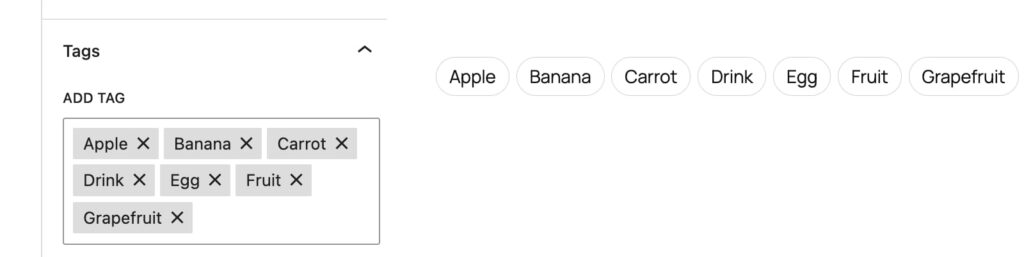 Tags in alphabetical order