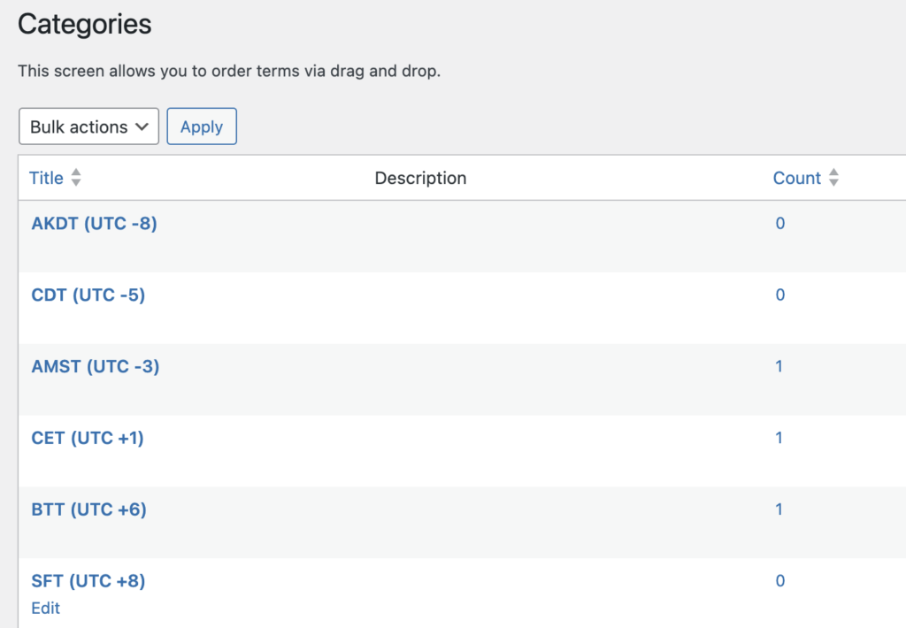 Reorder your terms using a drag-and-drop interface