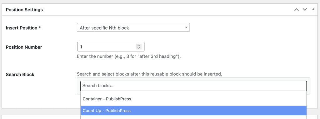 After Nth specific block