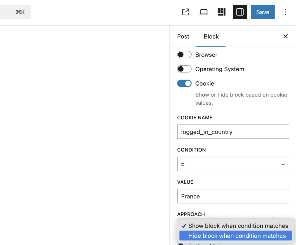 Cookie Control example in PublishPress Blocks