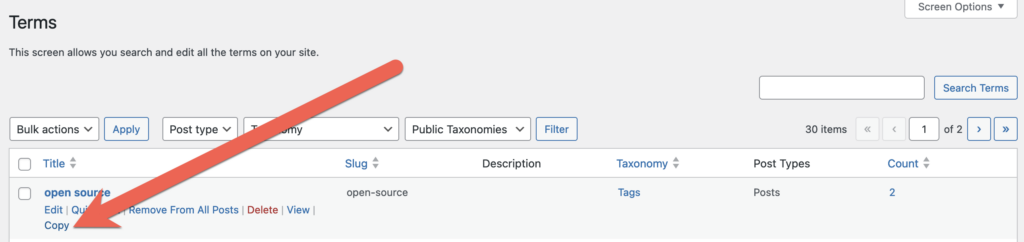 Basic copying of Tags and Categories