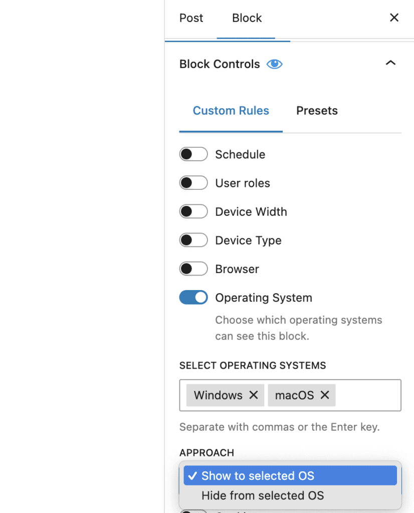 Operating System Control