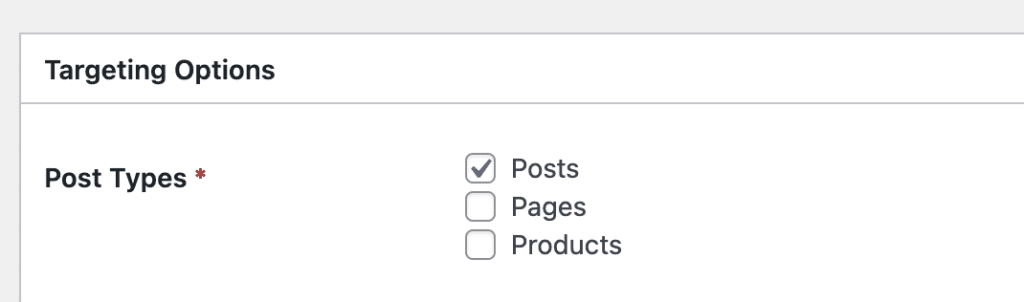 Targeting options: post types
