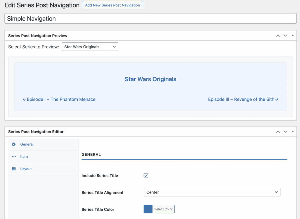 Post Navigation Options