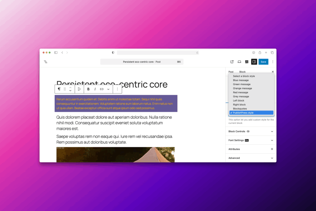 Block Styles in PublishPress Blocks