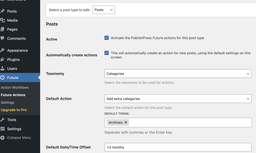 Automatically create actions