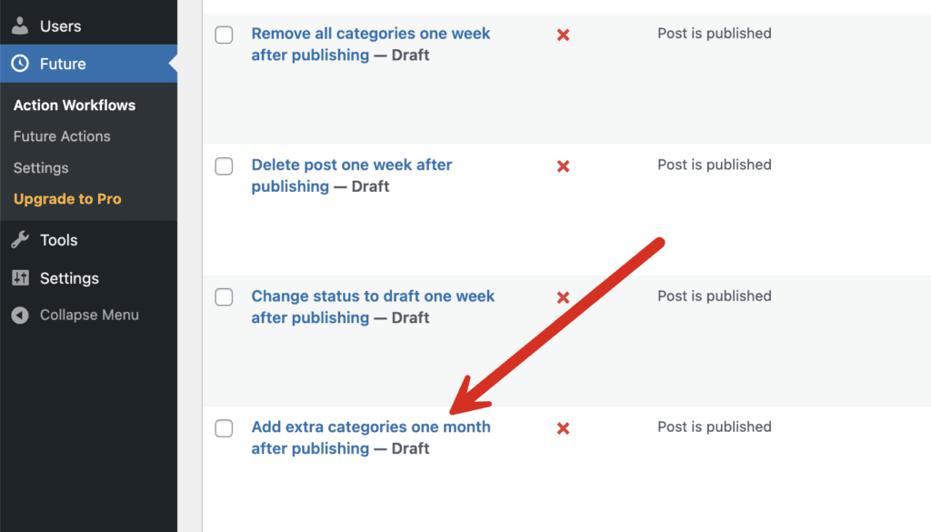 Action Workflows feature