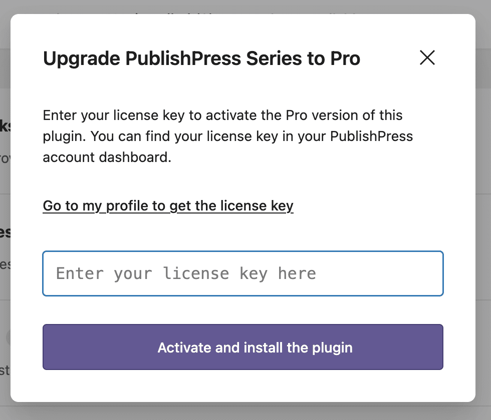Enter your license key