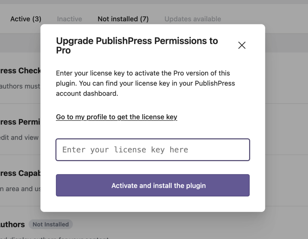 Add a license key to the Hub