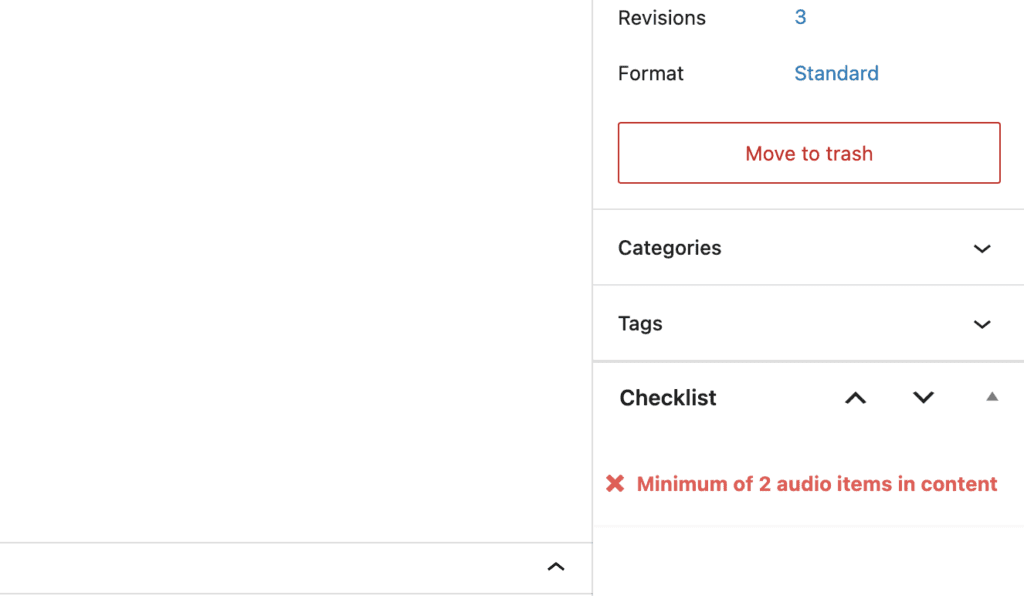 incorrect Audio tasks
