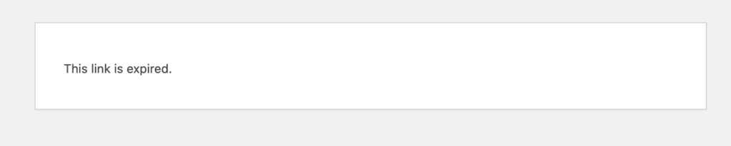 This link is expired