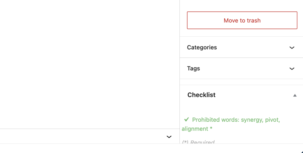 Prohibited words green