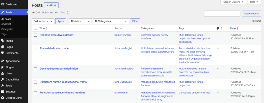 WordPress admin uses the Manrope font