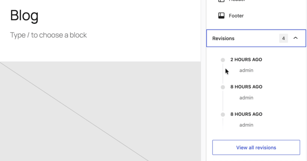 Revisions sidebar post