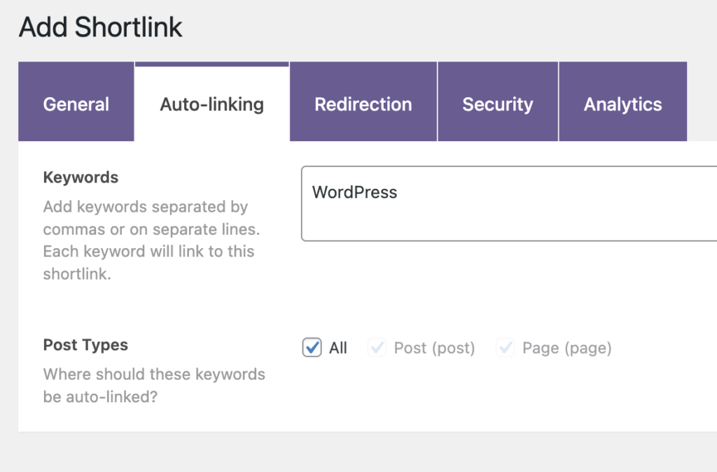 Auto-link keyword