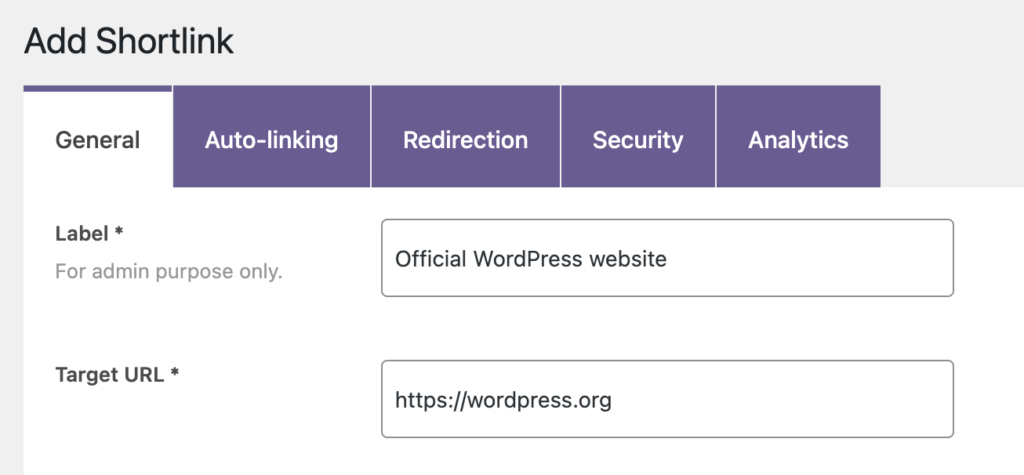 Add new shortlink