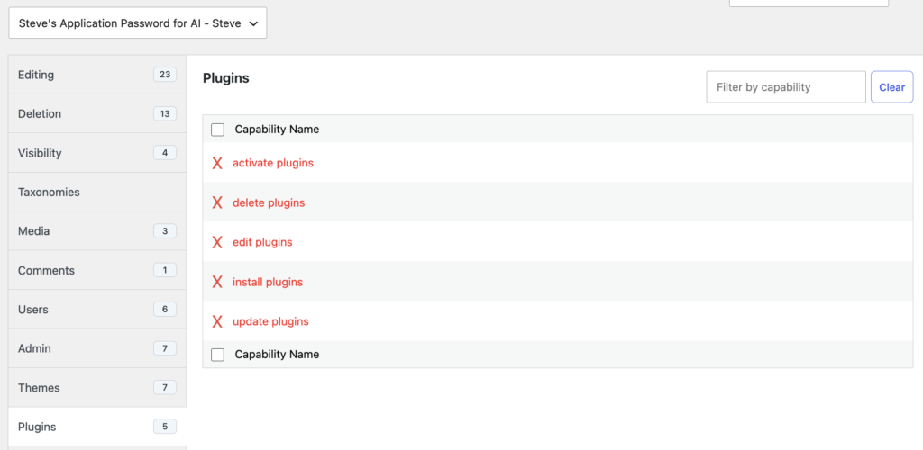 block your AI tool from making any changes to plugins