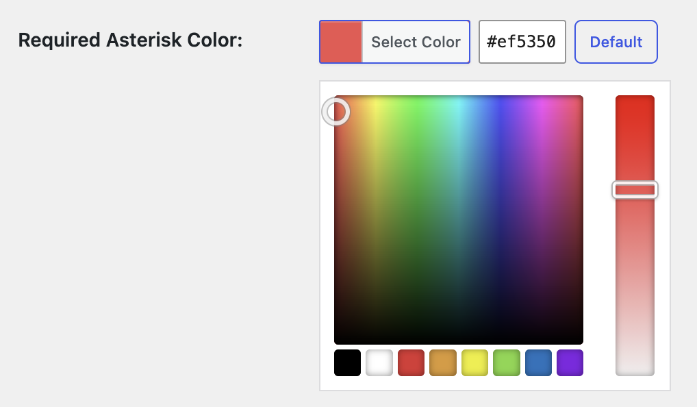 Required Asterisk Color