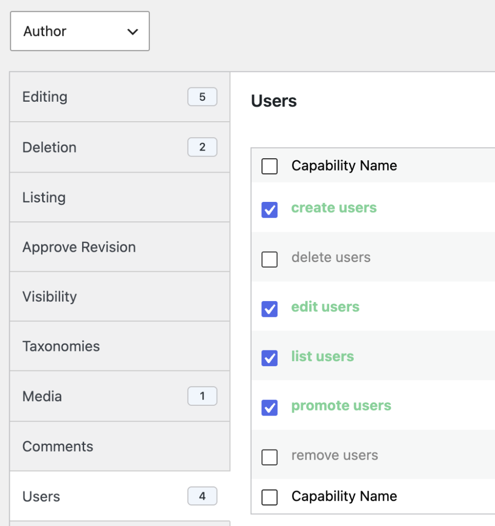 Giving users editor permissions to Authors