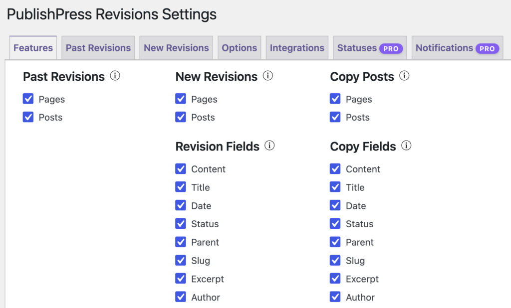 Revision field controls