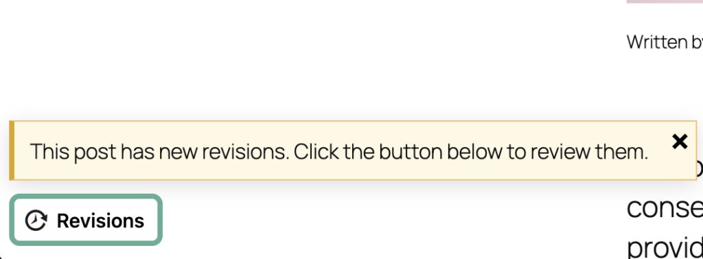 This post has revisions message