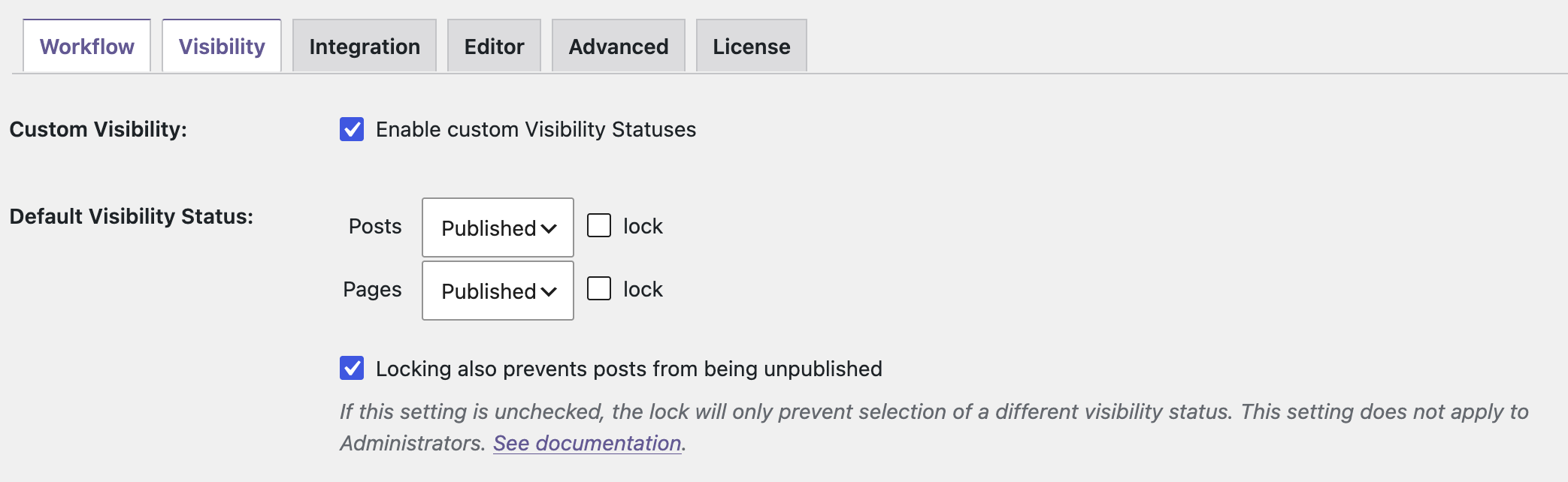 Clearer visibility locking