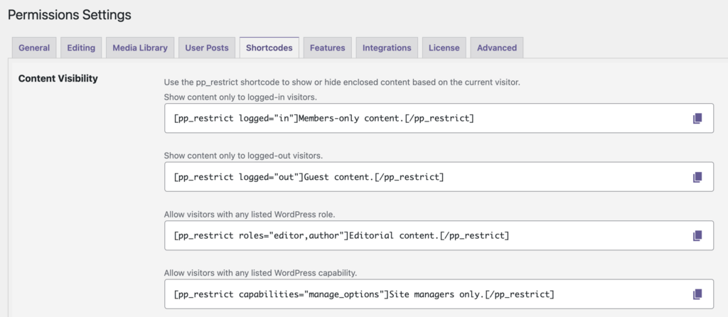 New Shortcodes to Control Content Visibility