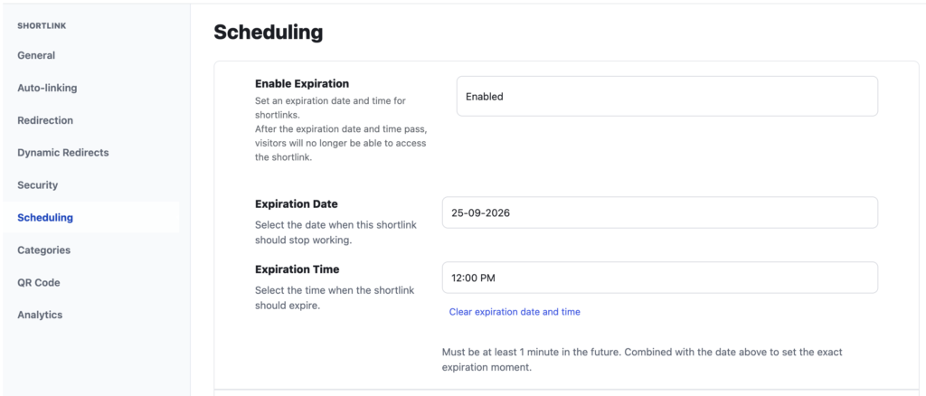 New Scheduling tab