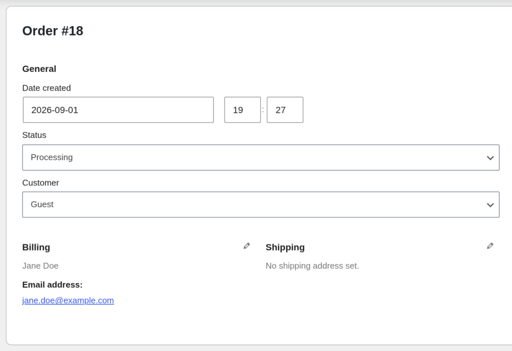 WooCommerce integration - order created in WooCommerce