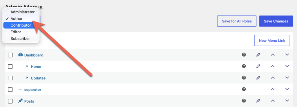 control access to Admin Menu links