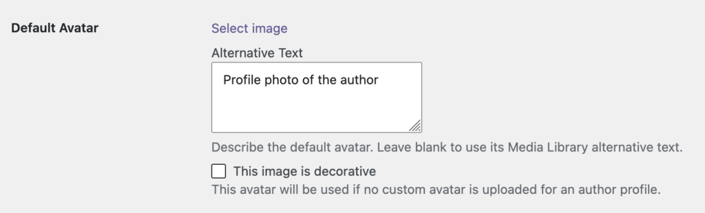 Custom avatar alternative tex