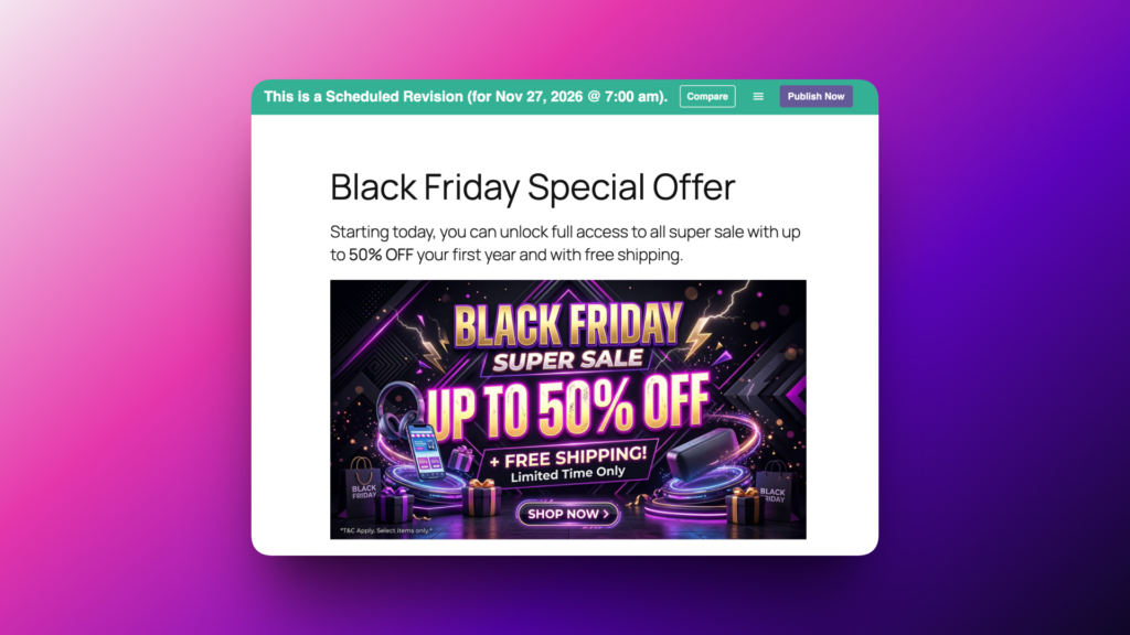 Special Black Friday offer with Revisions